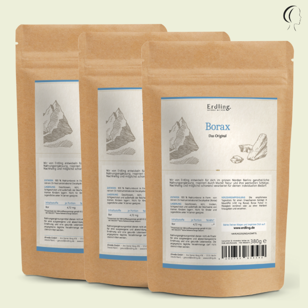 Set: 3er Pack - Borax - 99,9% Reinheit (Natriumtetraborat) - Nachfüllpack 3x 380g