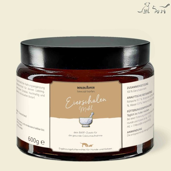Eierschalenmehl - natürliche Kalziumquelle für Hunde & Katzen
