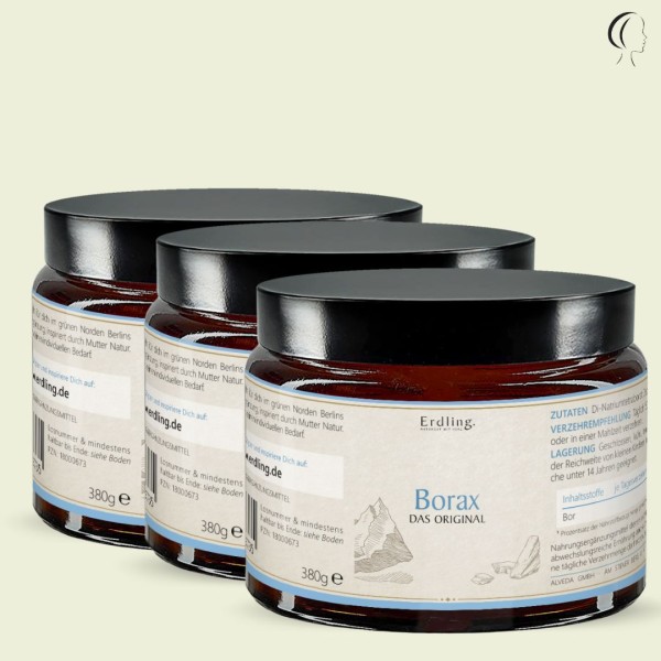 Set: 3er Pack - Borax - 99,9% Reinheit (Natriumtetraborat) - Tiegel 3x 380g