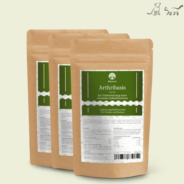 Set: 3er Pack - Arthribasis - Natürliche Gelenkunterstützung - Nachfüllpack 3x 350g