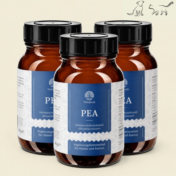 Set: 3er Pack - PEA - Palmitoylethanolamid Pulver für Hunde und Katzen - 3x 36g
