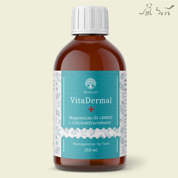 VitaDermal+: Mineralienhaltige Massagelotion für Tiere mit Magnesium-Öl + DMSO + Calciumfructoborat